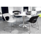 Table Ivan dia120 - blanc & inox